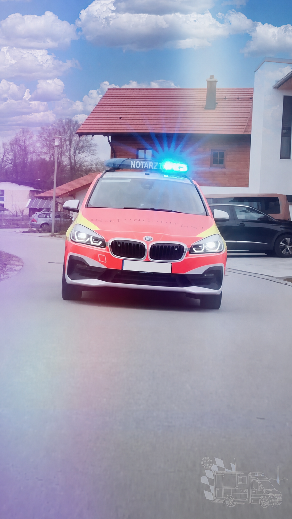 NEF-Motiv im Stil von Blaulichtkompass